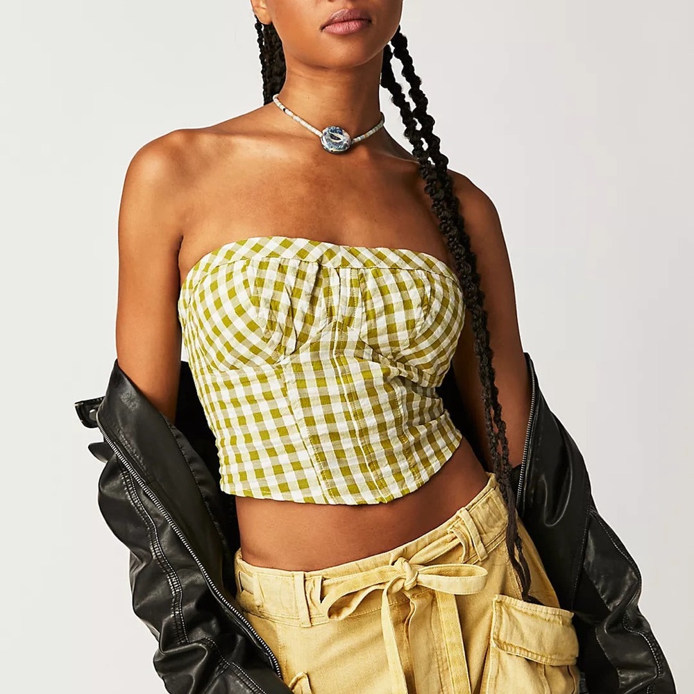 Free People Leilani Gingham Tube Top